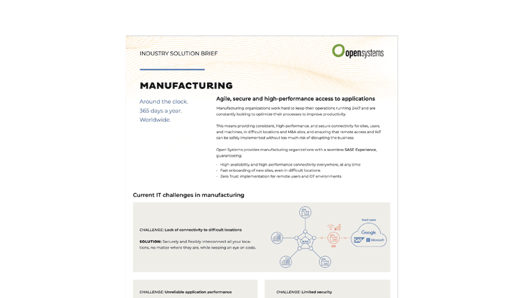 Manufacturing - Solution Brief