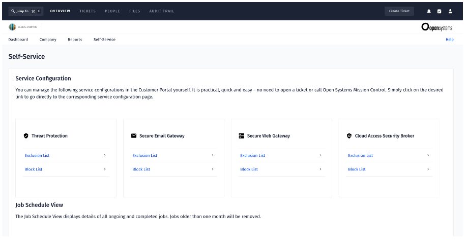 Figure 2: Self-service for controlling access by using block lists (i.e. deny) or exclusion lists (i.e. allow) in addition to 24x7 support by Mission Control.